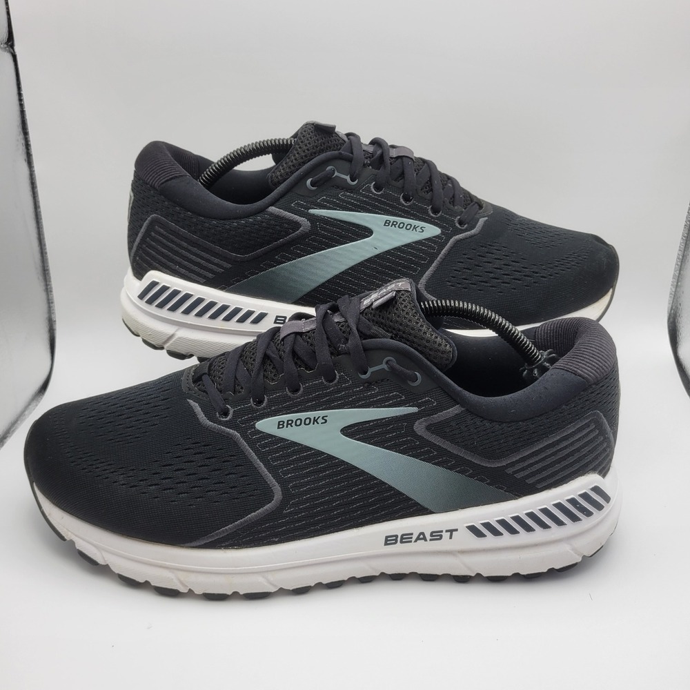 Brooks Beast20 Mens Running Shoes Black Grey Extra Wide 4E 1103274E051 Size 11.5